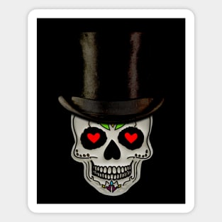 Love Skull Top Hat Magnet